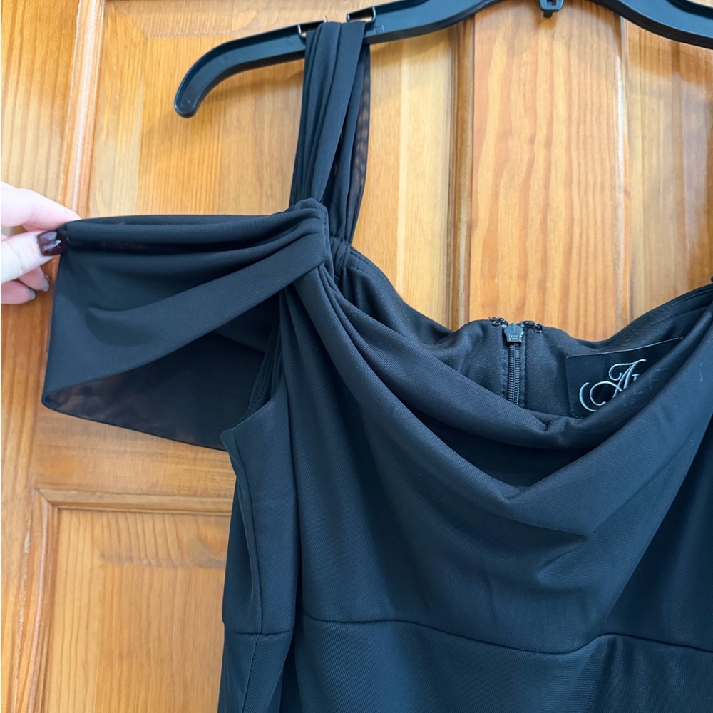 Alex Evenings- Black cold shoulder dress- ladies size 12 - Picture 7 of 13
